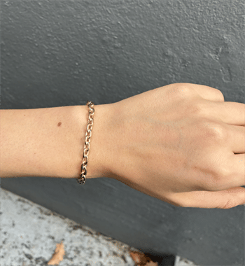 14 kt Rund Anker Guld armbånd fra BNH, 5,6 mm bred (tråd 1,7 mm) og 18½ cm